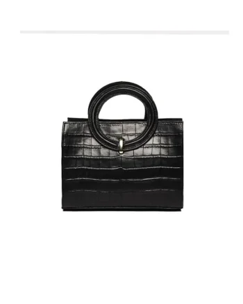 Geanta dama piele,  Olivia, negru, 22x10x17 cm