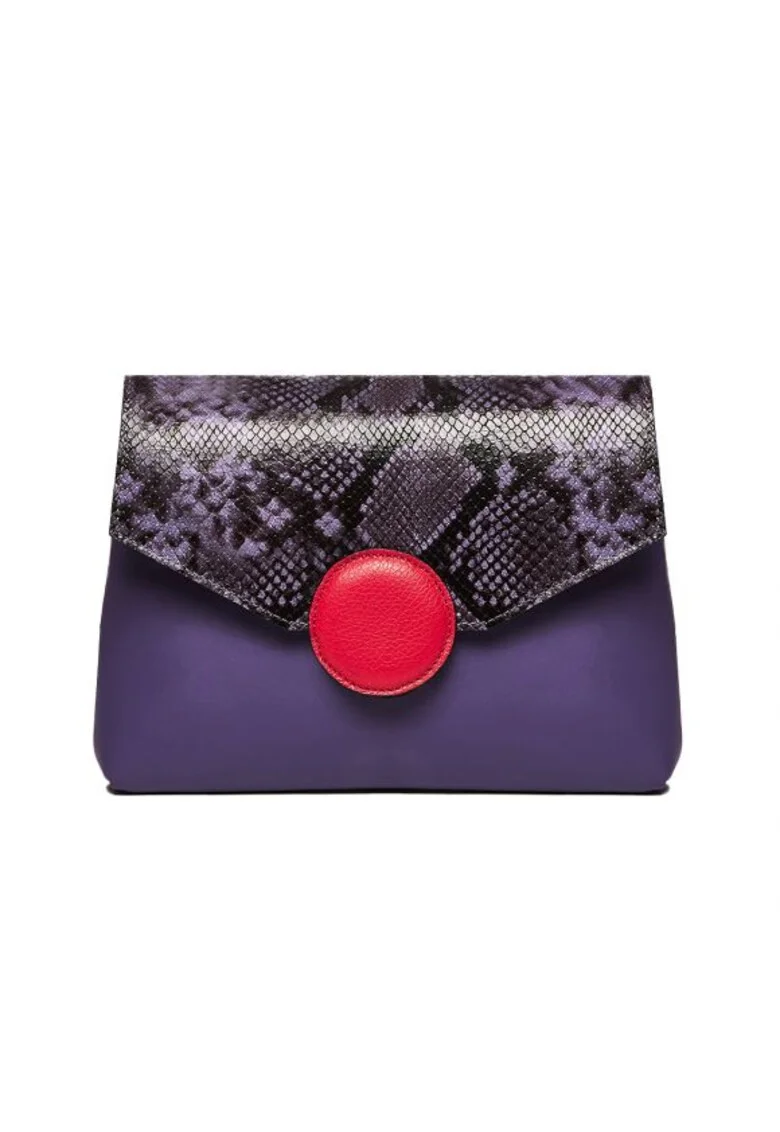 Geanta dama piele,  Plic Adriana, mov roz, 32x5x24 cm