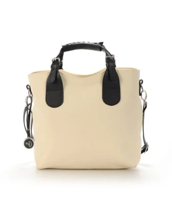 Geanta dama piele,  Cosulet Z mare, crem, 33x12x32 cm