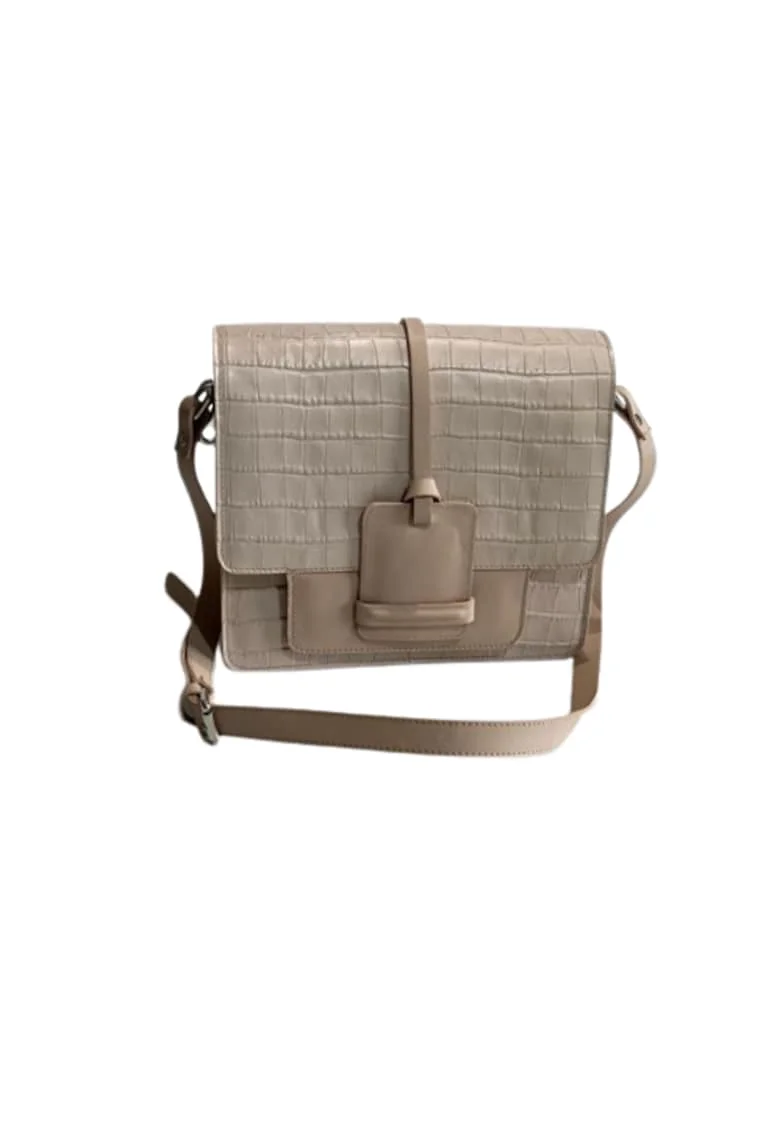Geanta dama piele,  Diva, crem, 26x8x26 cm