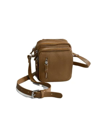 Borseta barbati piele,  Sebastian, coniac, L: 16x9x18 cm