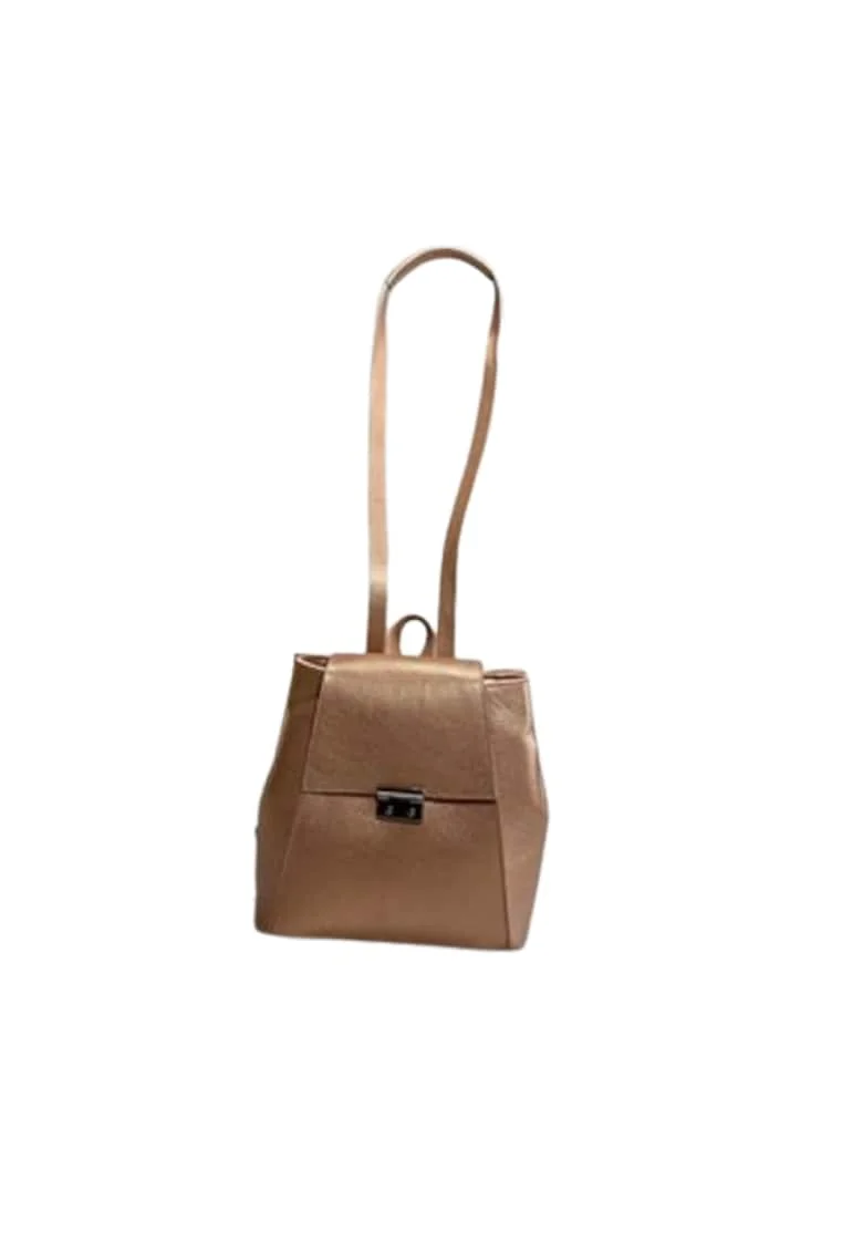 Geanta dama piele,  Aamina mica, roz gold, 27x12x27 cm