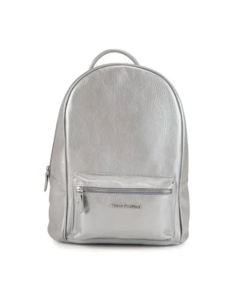 Geanta dama piele,  Rucsac 3 mare, gri, 29x16x35 cm