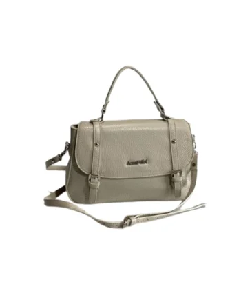 Geanta dama piele,  Elena, bej, 30x10x22 cm