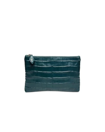 Portfard piele,  St. Moritz, croco verde, 23 x 3 x 15 cm
