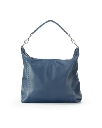 Geanta dama piele,  Saculet Dora, bleumarin, 42x12x32 cm