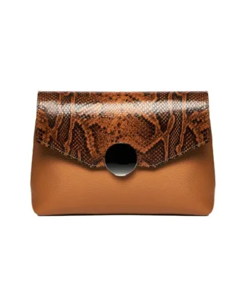 Geanta dama piele,  Plic Adriana, coniac, 26x6x18 cm