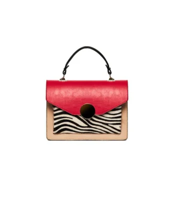Geanta dama piele,  Ema, rosu capucino, 27x11x20 cm
