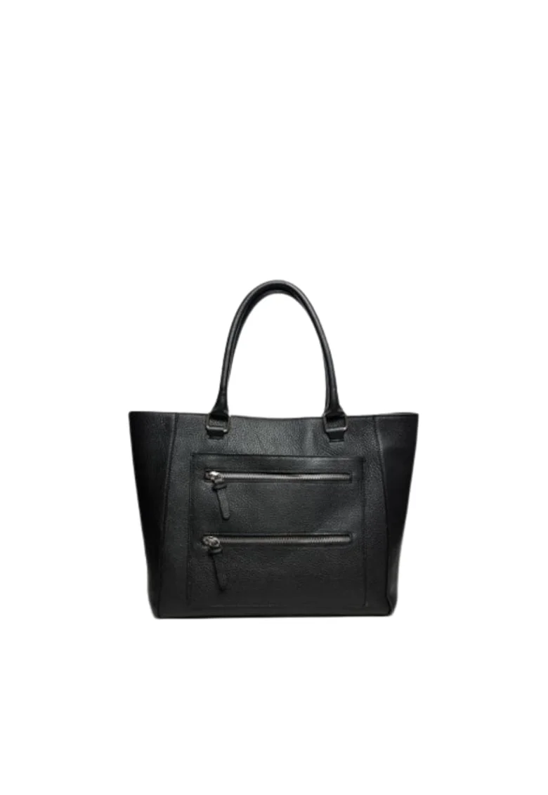 Geanta dama piele,  Ellis, negru, 30x11x29 cm