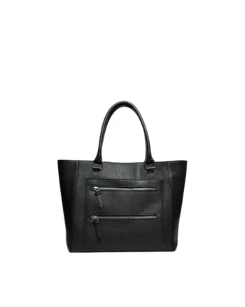 Geanta dama piele,  Ellis, negru, 30x11x29 cm