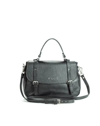 Geanta dama piele,  Elena, negru, 30 x 10 x 22 cm