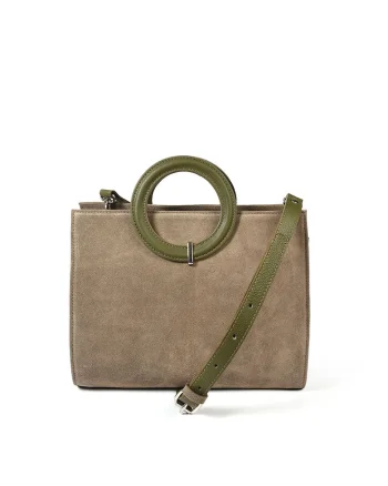 Geanta dama piele,  Otilia, kaki, 29 x 10 x 22 cm