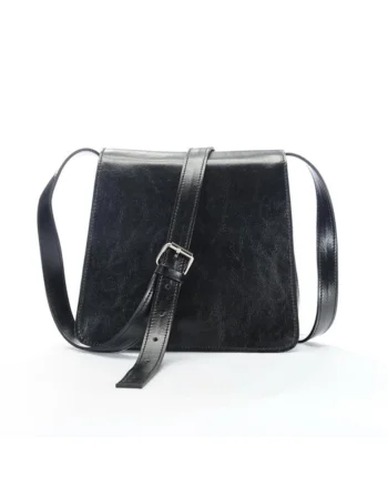 Geanta dama piele,  Cristal mic, negru, 23x8x22 cm