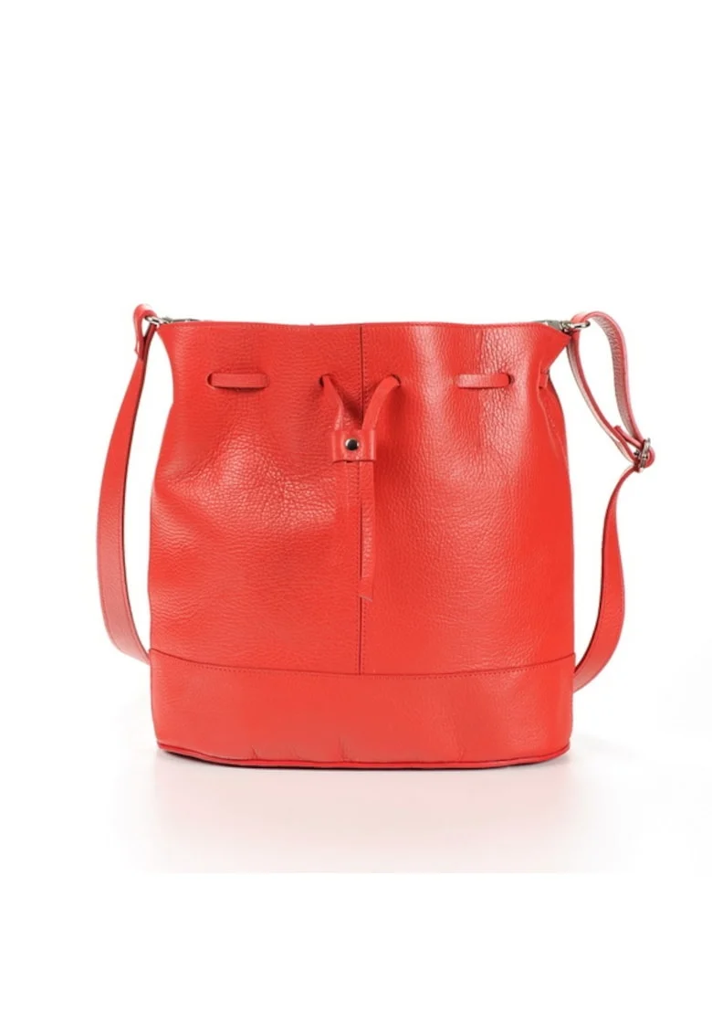 Geanta dama piele,  Saculet mic, rosu, 30x12x30 cm