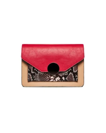 Geanta dama piele,  Ivona, rosu capucino, 26x7x18 cm