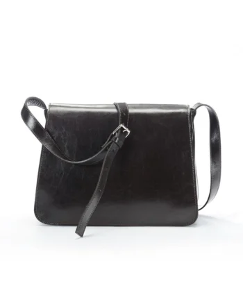 Geanta dama piele,  Cristal mare, maro inchis, 30x9x25 cm