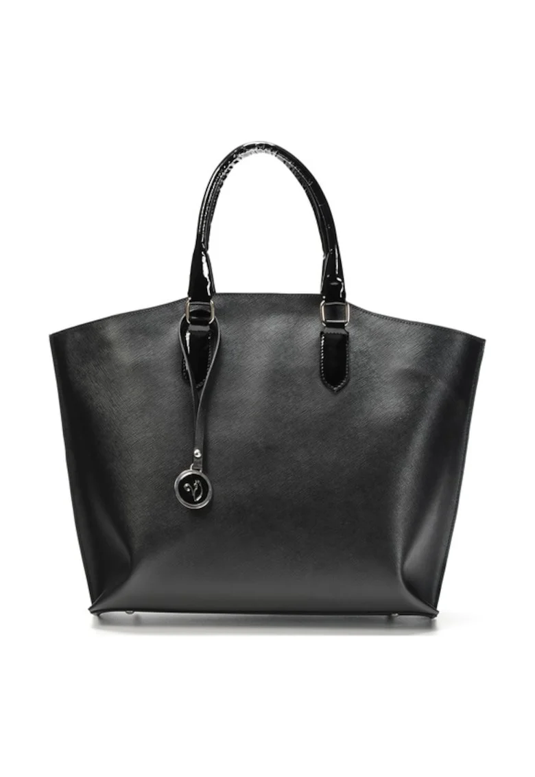 Geanta dama piele,  Cosulet Ana mare, negru, 47x14x34 cm