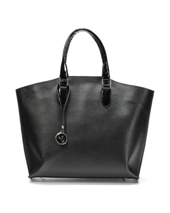 Geanta dama piele,  Cosulet Ana mare, negru, 47x14x34 cm