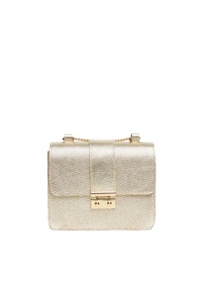 Geanta dama piele,  Divya, 19x6x16, Auriu