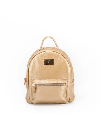 Geanta dama piele,  Rucsac 3 mijlociu, 23x13x23, Auriu