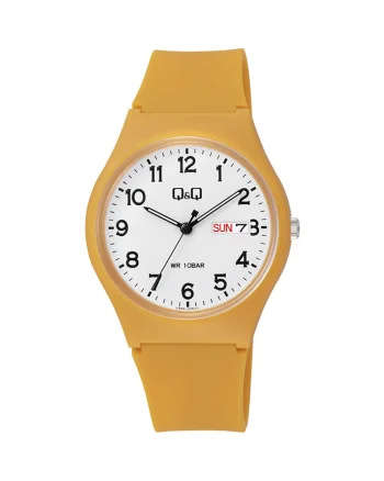 Ceas analog pentru femei,  Galben/Alb