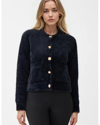 Cardigan cu nasturi, Negru