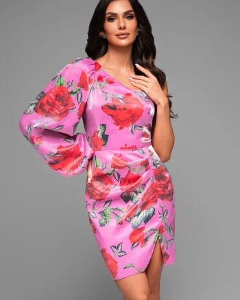 Rochie Midi  LA-OM-DLR061, Roz