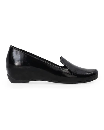 Pantofi tip loafer din piele lacuita, Negru