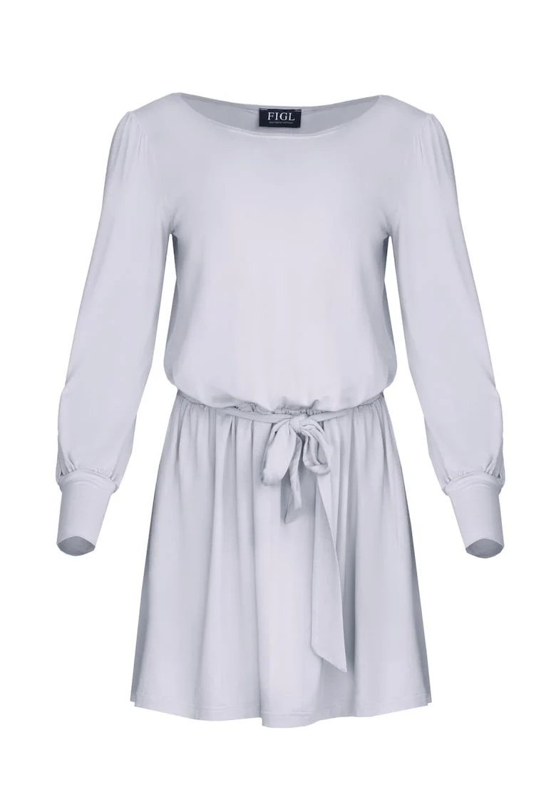 Rochie mini  M576, maneci lungi, viscoza, Gri