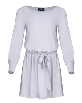 Rochie mini  M576, maneci lungi, viscoza, Gri
