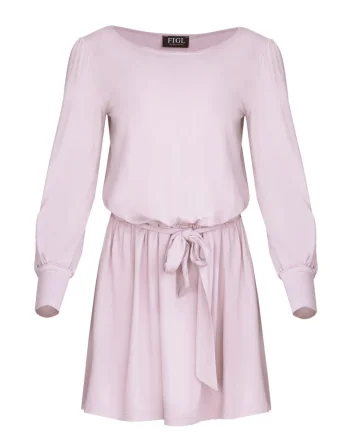 Rochie mini  M576, maneci lungi, viscoza, Roz