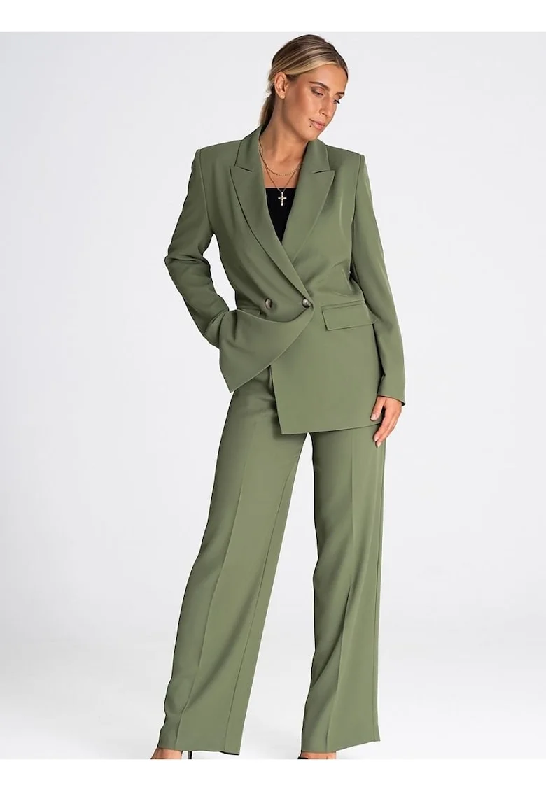 Sacou dama  elegant, maneci lungi, captusit, poliester, Verde