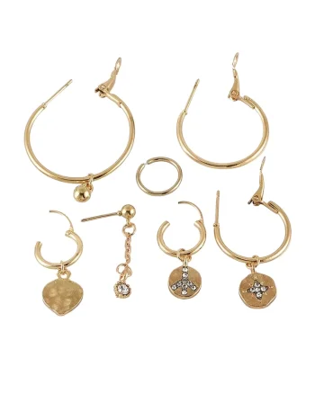 Set 7 cercei aurii, cu pietre, Davine C22,