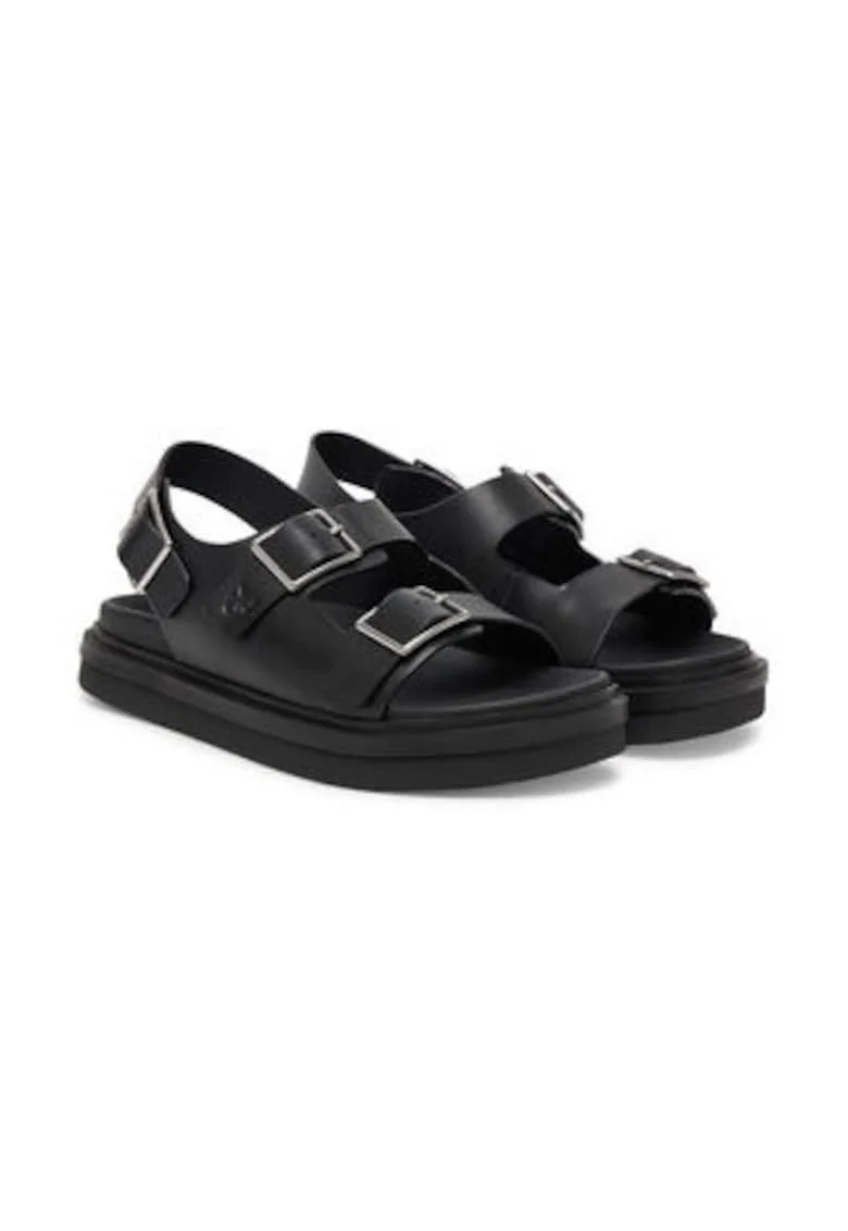 Sandale dama,  piele naturala, negru,