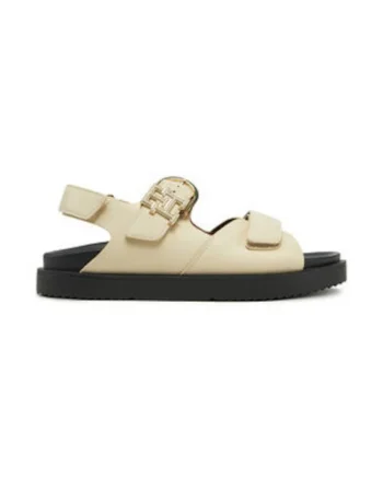 Sandale dama,  piele naturala, bej, inchidere velcro,