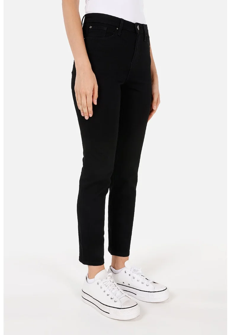 Blugi regular fit cu talie inalta, Negru
