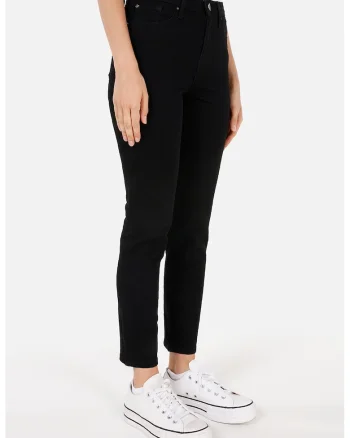 Blugi regular fit cu talie inalta, Negru
