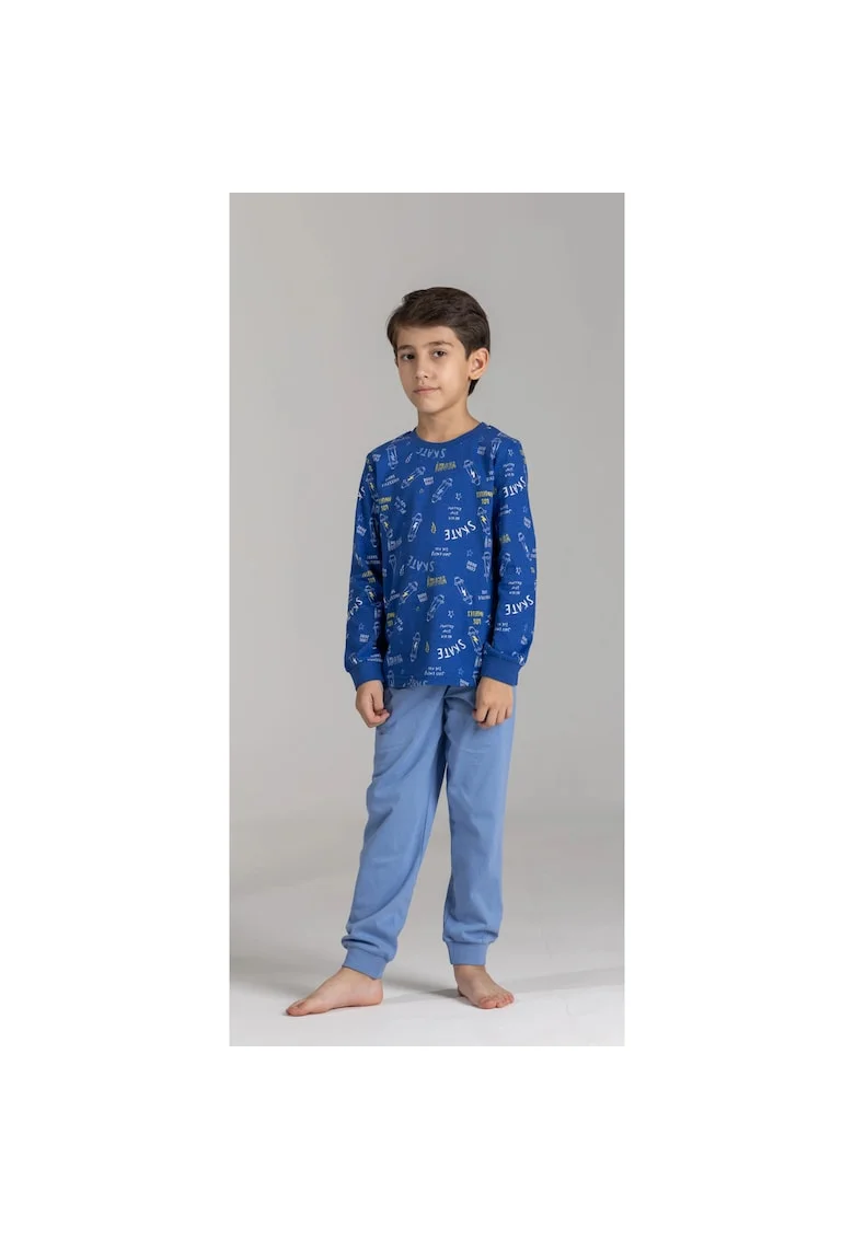 Pijamale din bumbac, cu imprimeu, pentru baieti