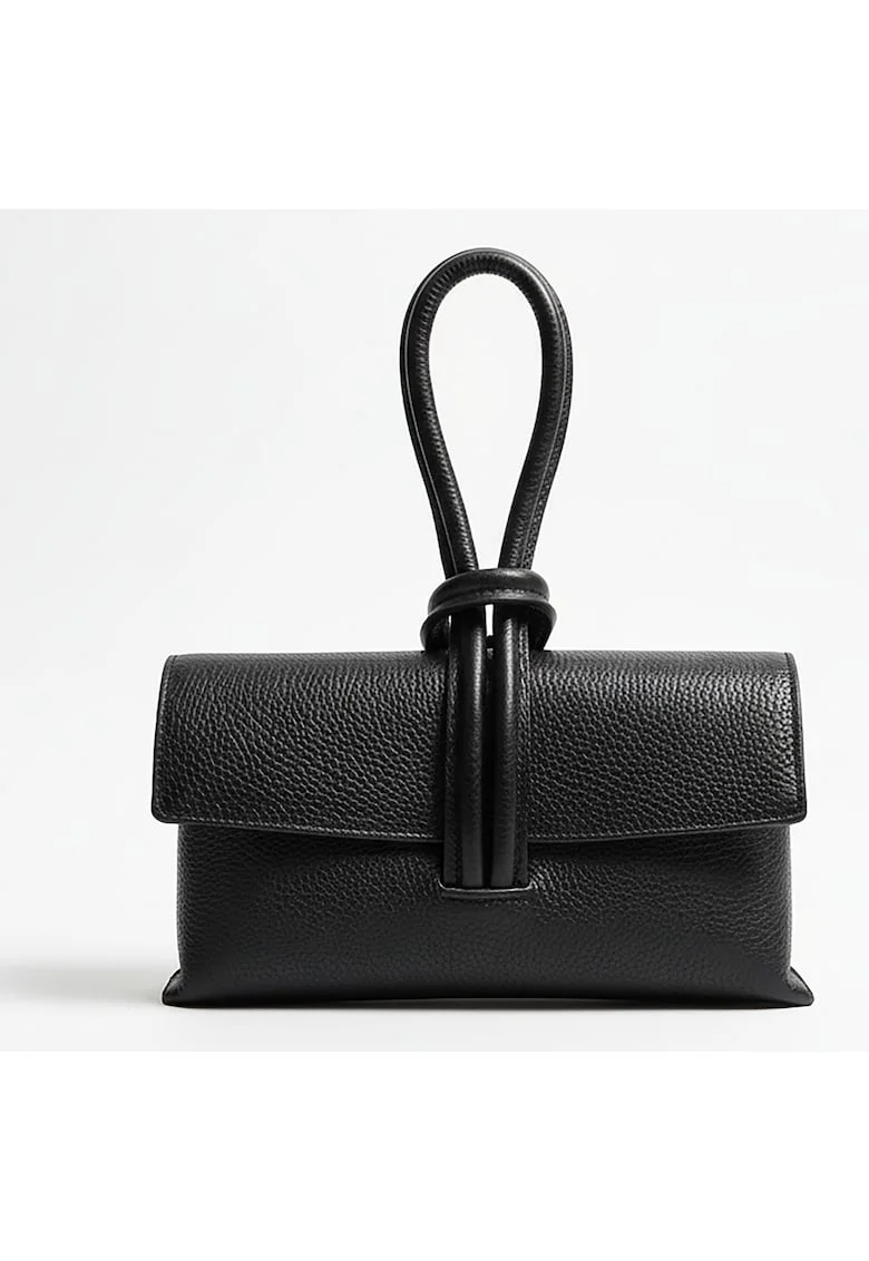 Geanta de umar  model elegant, neagra, dimensiuni 22x12x6cm, cu detalii moderne.