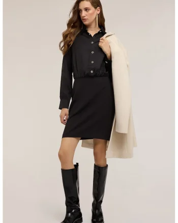 Rochie mini cu maneci lungi, Negru