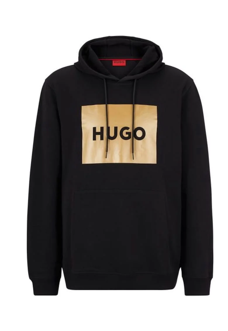 Hanorac cu logo metalic, Negru