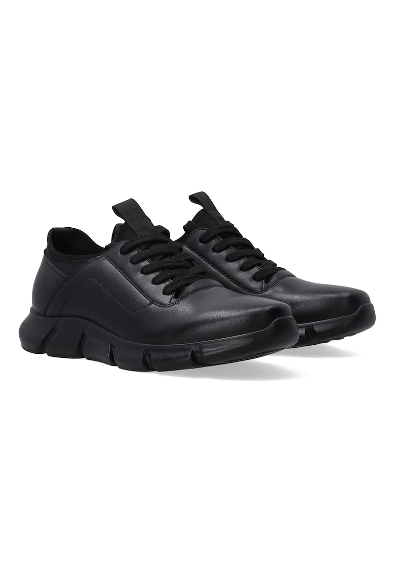 Pantofi casual din piele naturala cu inchidere cu siret