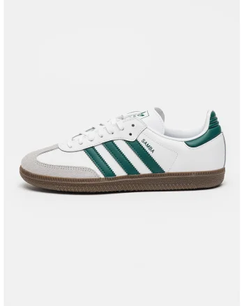 Pantofi sport cu insertii din piele intoarsa Samba OG, Alb/Verde englez