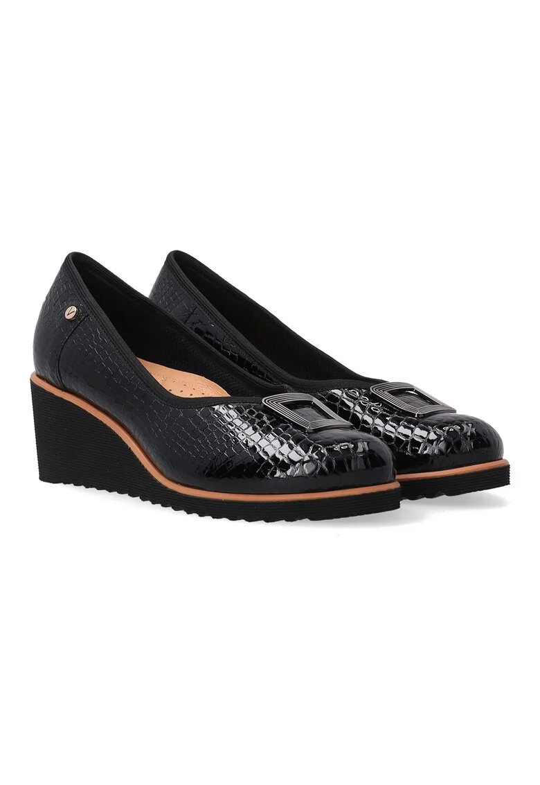 Pantofi casual din piele cu talpa wedge