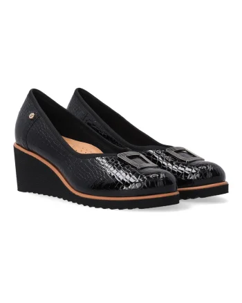 Pantofi casual din piele cu talpa wedge