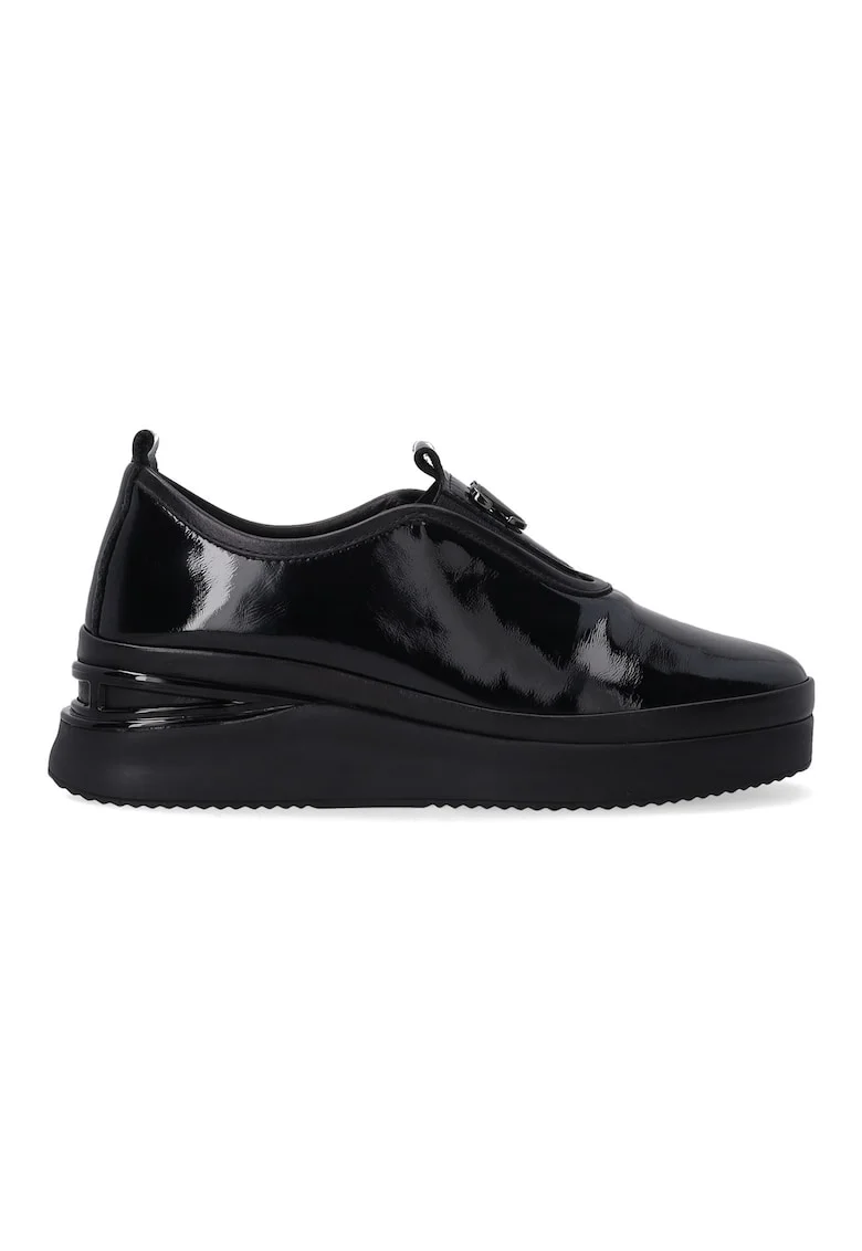 Pantofi din piele lacuita cu talpa wedge