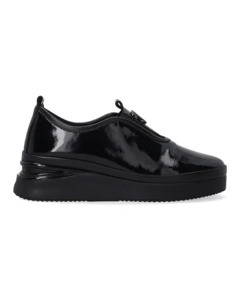 Pantofi din piele lacuita cu talpa wedge