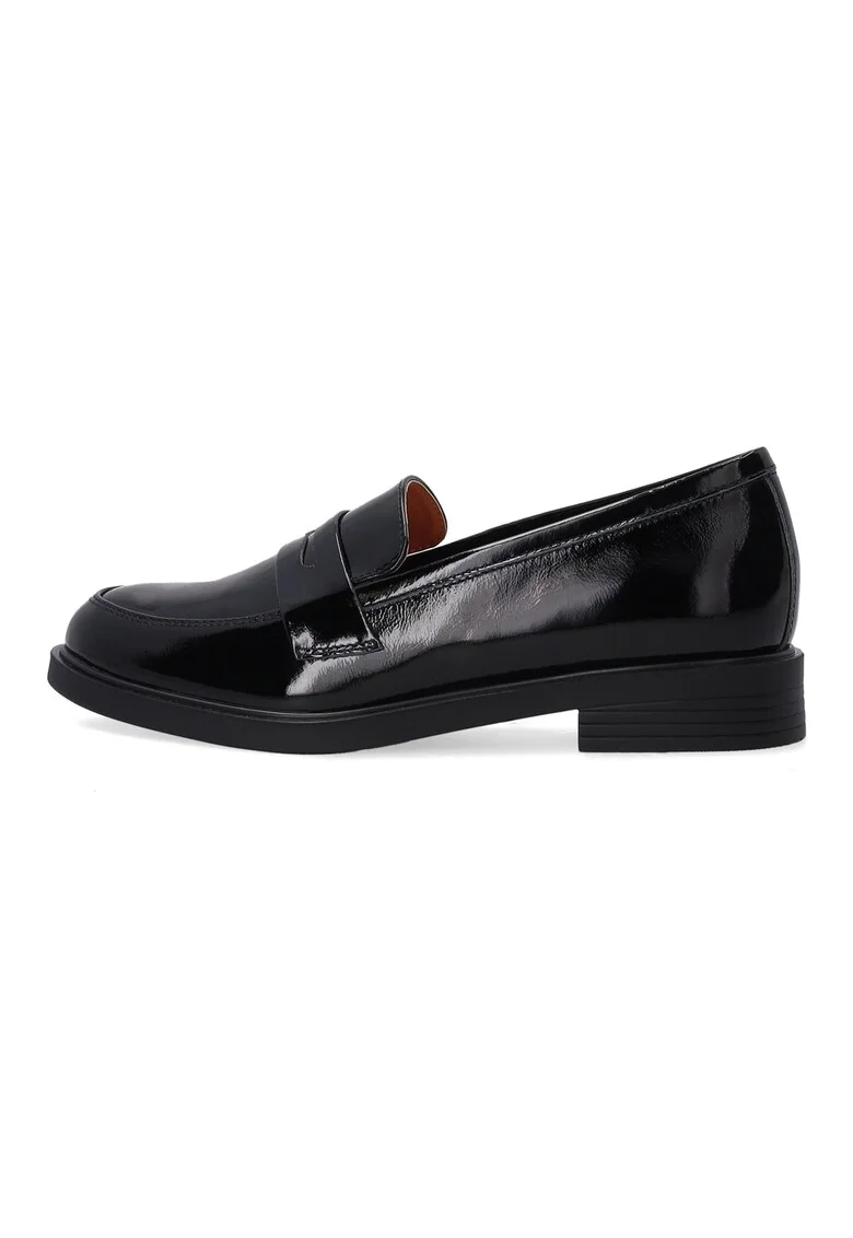 Pantofi loafer din piele lacuita, Negru