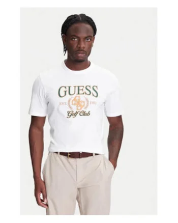 Tricou din bumbac organic si bumbac cu logo frontal, Alb