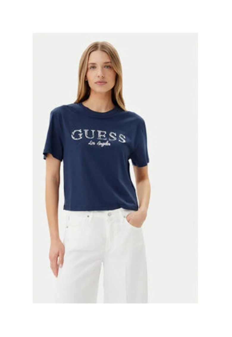 Tricou eco-friendly cu guler rotund, Bleumarin